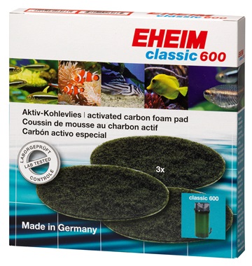 Náplň EHEIM molitan uhlíkový jemný Classic 600 (3ks)