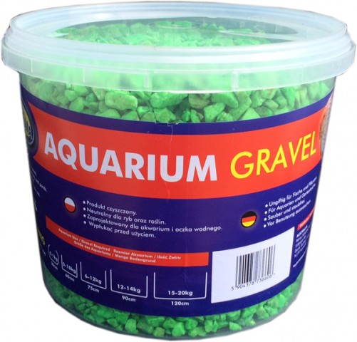 AQUA NOVA Akvarijní štěrk fluo zelený 5kg/3l