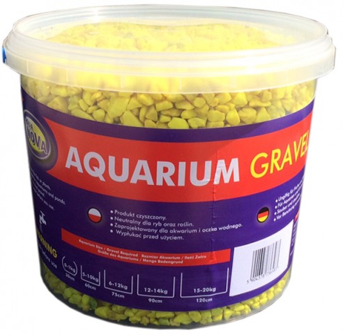 AQUA NOVA Akvarijní štěrk fluo žlutý 5kg/3l