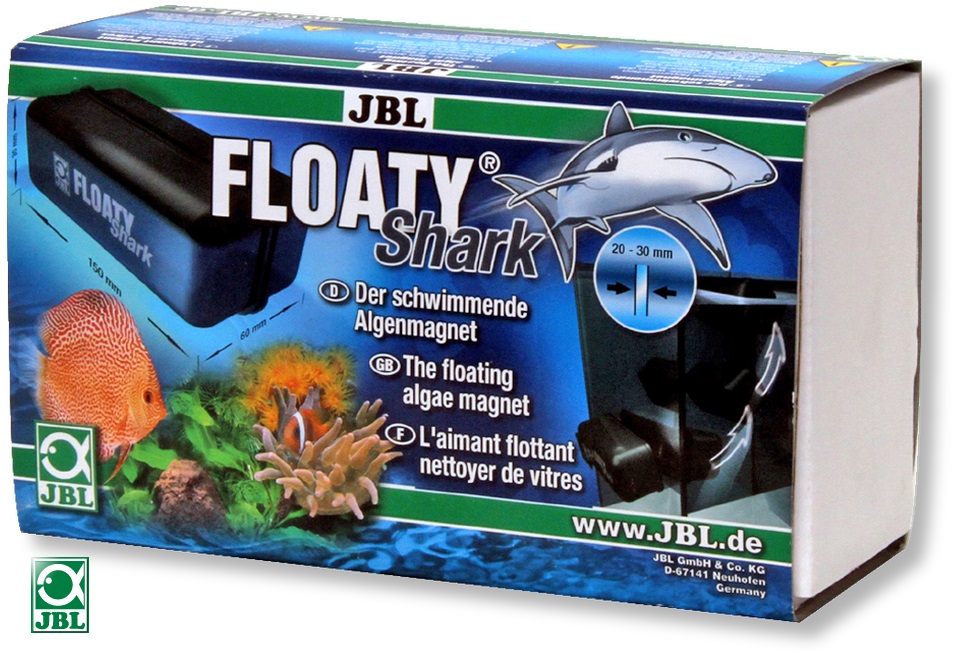 JBL Plovoucí čistící magnetická stěrka Floaty Shark, sklo 20-30 mm