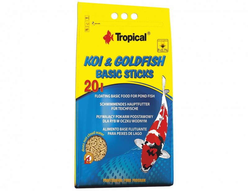 TROPICAL POND Koi-Goldfish Basic sticks 20L