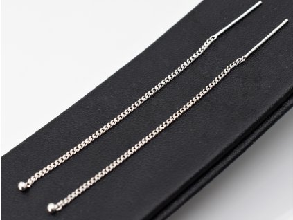 Stříbrné provlékací náušnice Unetka – jemná elegance s variabilní délkou (Ag 925, rhodiované, řetízkový design)