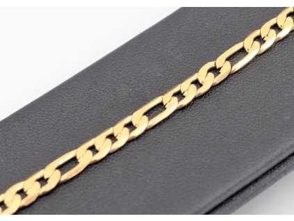 Pánský zlatý náramek David – chirurgická ocel 316L, figaro vazba, 21 cm