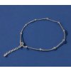 Stříbrný nákotník s jemnými kuličkami – nastavitelný řetízek, Ag 925/1000, rhodiovaný | Akvamarin-klenoty.cz  kuličkový řetízek, nastavitelná délka 24 + 3 cm