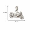 Stříbrný přívěsek motorka – rozměry 14 × 21 mm, stříbro 925