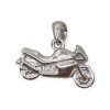Stříbrný přívěsek ve tvaru motorky z Ag 925/1000 na bílém pozadí