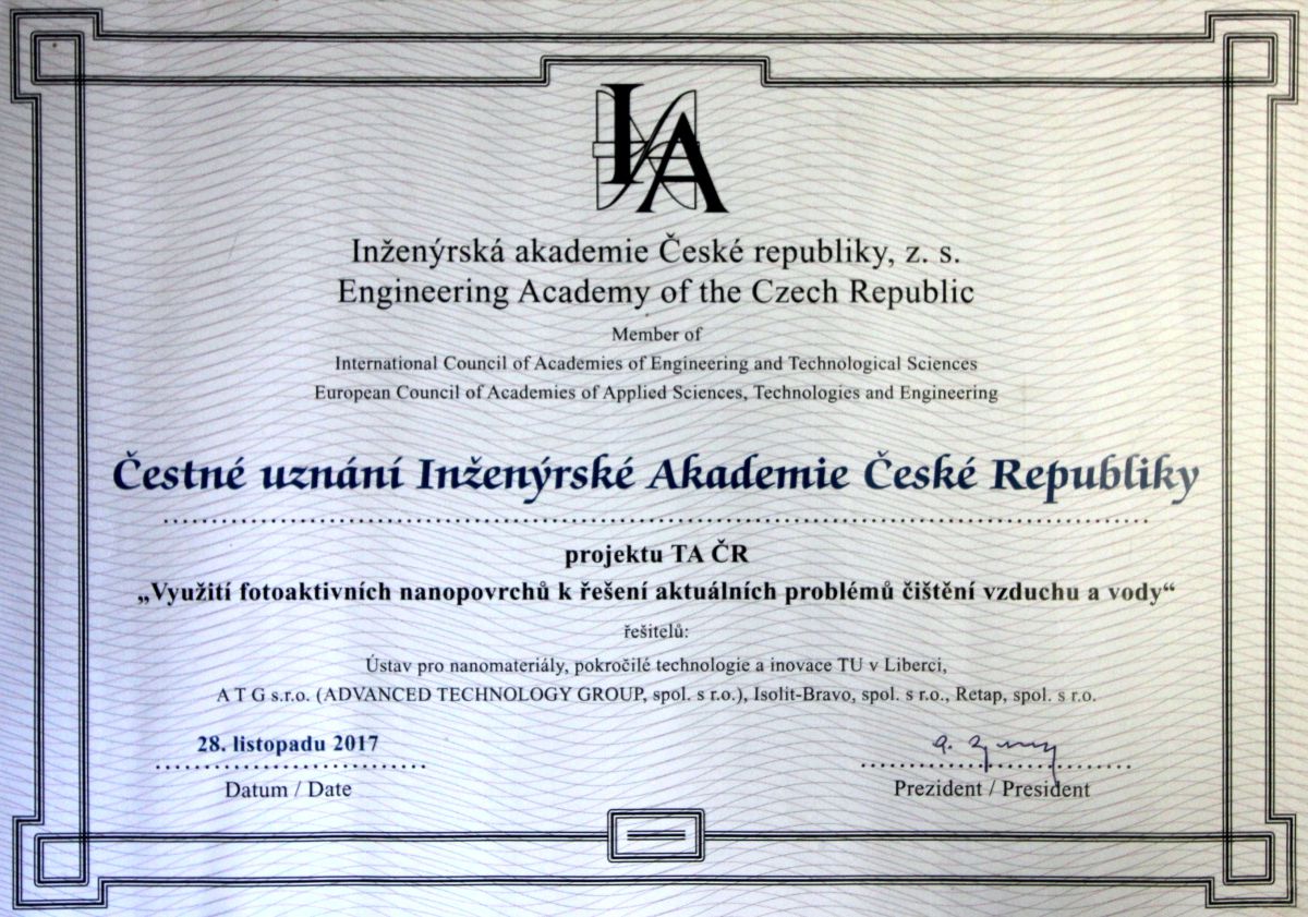 Čestné uznání Inženýrské akademie České republiky