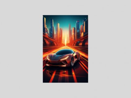 Moderní vůz ve světlech metropole