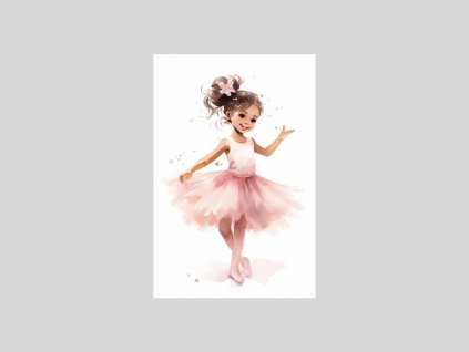 Akvarelová Baletka v Růžové