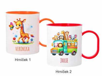 Žirafa+autobus Sady hrníčků 2x
