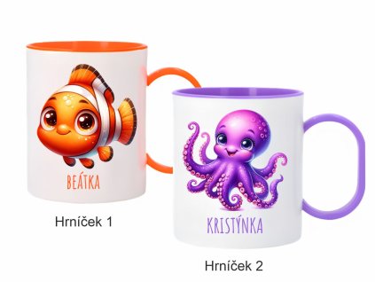 Rybička a Chobotnička Sady hrníčků 2x