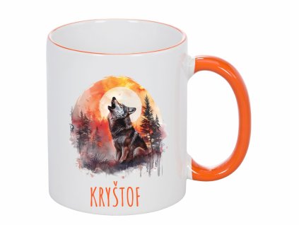 vlk vyje na měsíc Oranžový opraveno