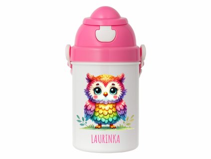 Dětská láhev 400 ml – Barevná sovička