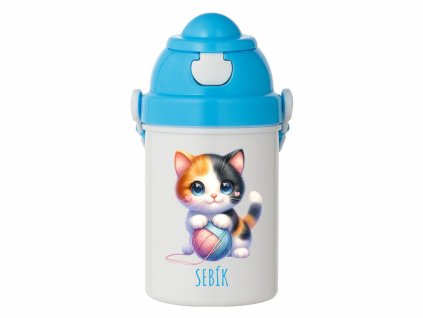 Dětská láhev 400 ml – Kočička a klubíčko