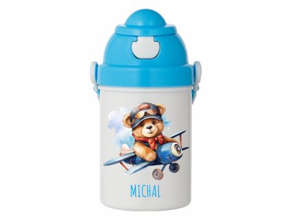 Dětská láhev 400 ml – Medvídek v letadle