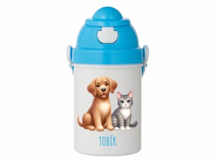 Dětská láhev 400 ml – Pejsek a kočička
