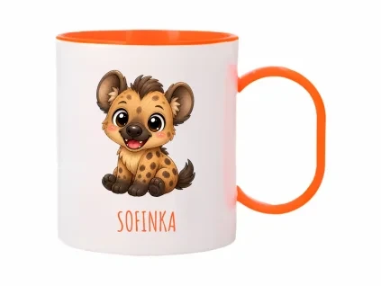 hyena plast hrnek oranzovy