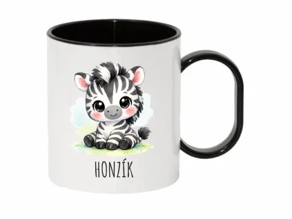 zebra plast hrnek cerny