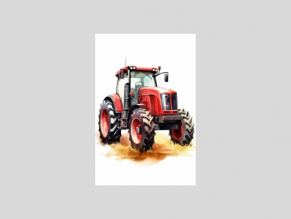 Venkovský akvarelový traktor