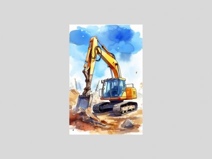 Akvarelový bagr v akci