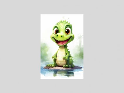 Roztomilý Krokodýlek v Akvarelové Džungli