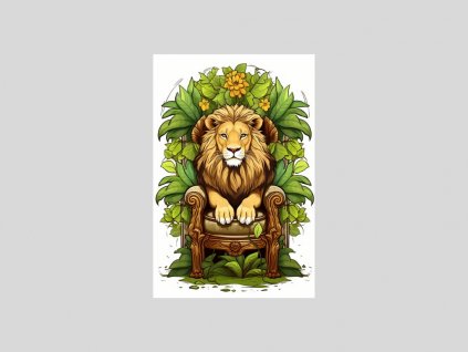 Akvarelový Lev na Královském Křesle