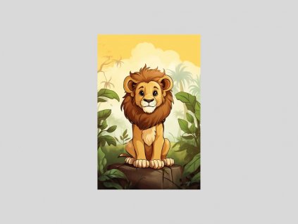 Akvarelový Lev při Západu Slunce