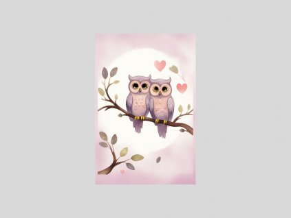 Akvarelové Sovičky na Větvi