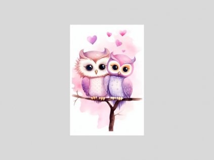 Romantické Sovičky v Akvarelovém Srdci