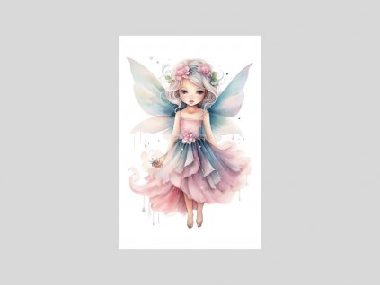 Akvarelová víla v květinové nádheře