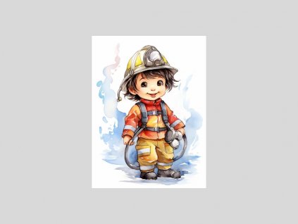 Akvarelový hasič v akci