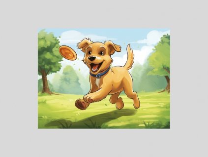 Akvarelová šťastná hra na louce