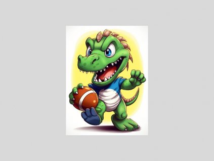 Fotbalový dinosaur v akci