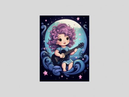 Vesmírná Kytaristka s Fialovými Vlasy