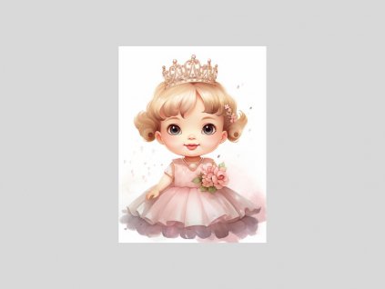 Akvarelová Princezna s Korunkou