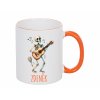 Keramický hrnek 325 ml s akvarelovým motivem veselého kostlivce hrajícího na kytaru z Halloween edice.