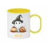 Plastový hrnek 300 ml - Duch s kouzelnickým kloboukem | Halloween edice