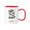 zebra plast hrnek cerveny