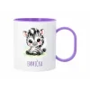 zebra plast hrnek fialovy