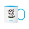 zebra plast hrnek modry