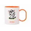 zebra plast hrnek oranzovy