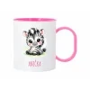 zebra plast hrnek ruzovy