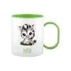 zebra plast hrnek zeleny