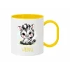 zebra plast hrnek zluty