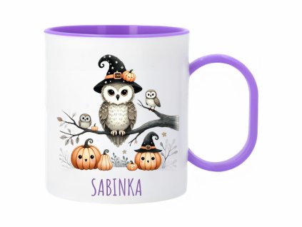 Sovy s dýněmi Fialový