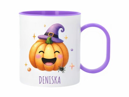 Veselá dýně s kloboukem Fialový