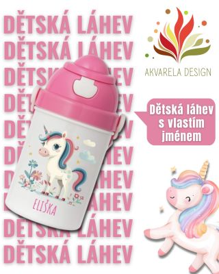 Kouzelná láhev s vlastním jménem 🦄 Už žádné ztracené lahvičky ve školce! Naše odolná láhev s jednorožcem a jménem na přání...