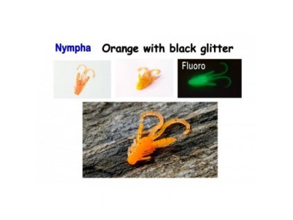 Nympha 40mm Orange with black glitter 10pcs