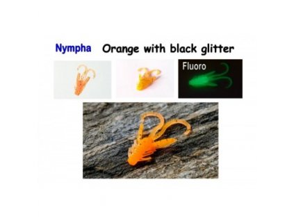 Nympha 40mm Orange with black glitter 10pcs