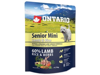 ONTARIO SENIOR MINI LAMB & RICE 0,75KGvvvv